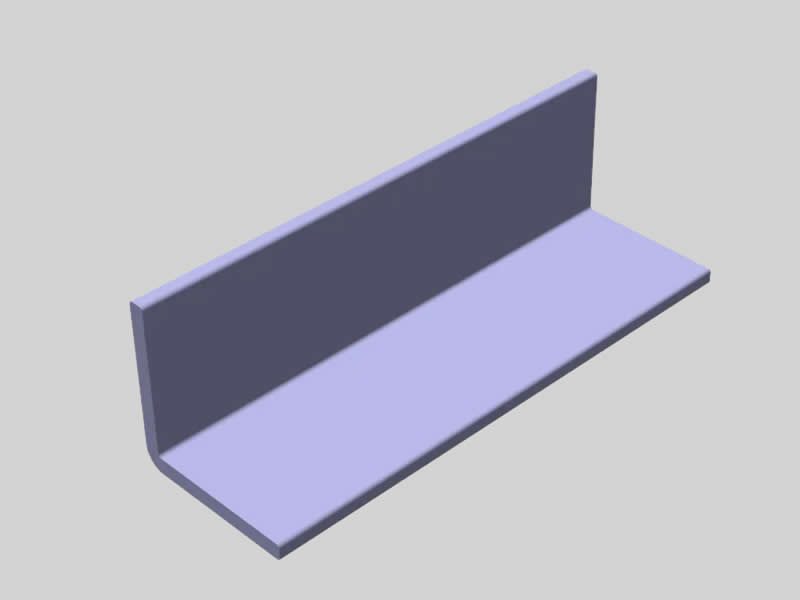 Illustrazione in 3D dei profili angolari FRP