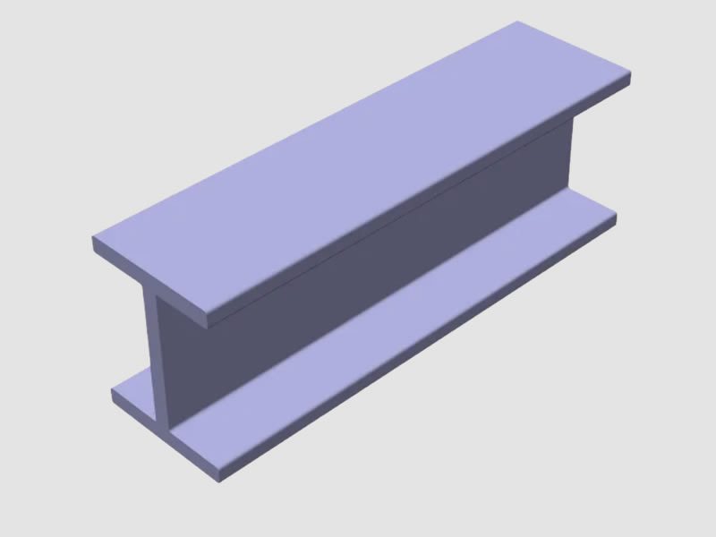 Vista 3D della trave I in FRP Profili
