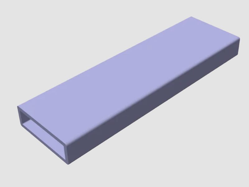 3D view illustration of FRP Rectangular Tube Profiles