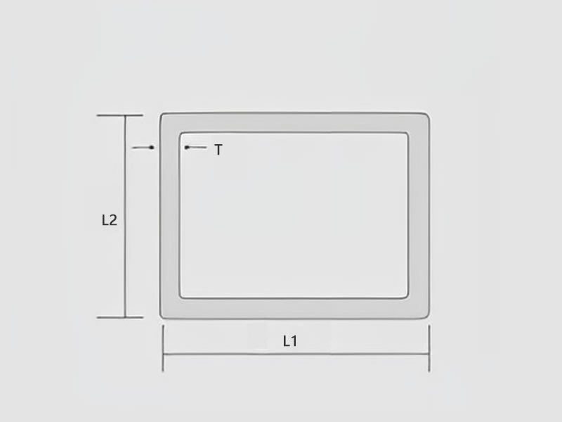 Cross section of FRP Rectangular Tube Profiles